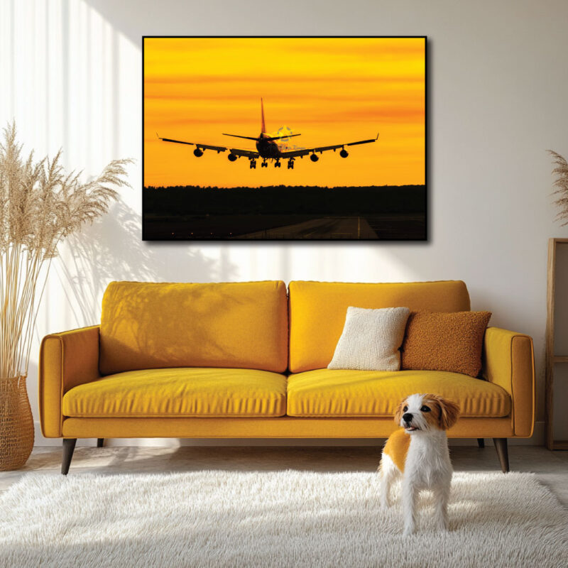 Bright yellow sky plane.