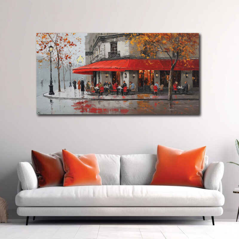 A cafe on canvas.
