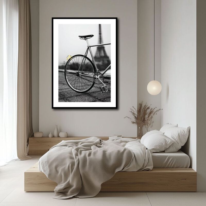 Black and white Parisian bike