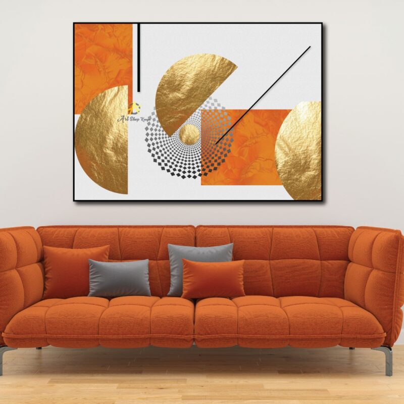 Orange and gold geometric abstract.