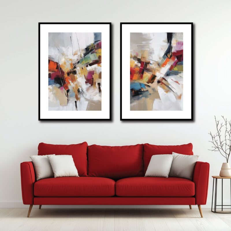 Colorful abstract two piece.