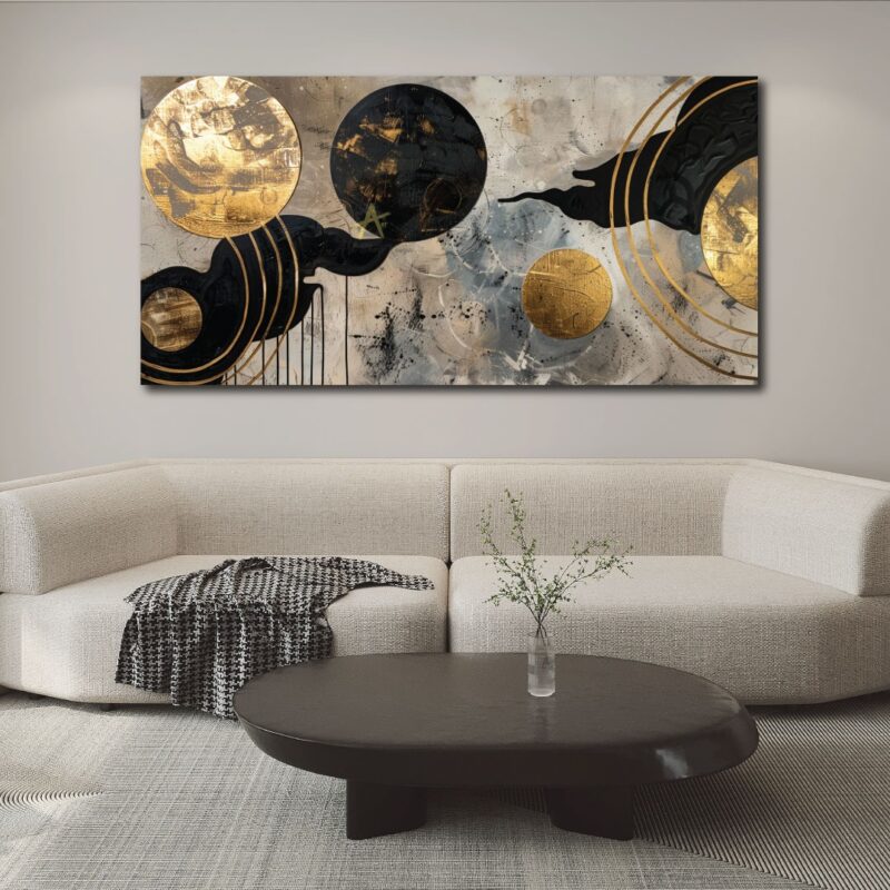 Abstract gold and black.