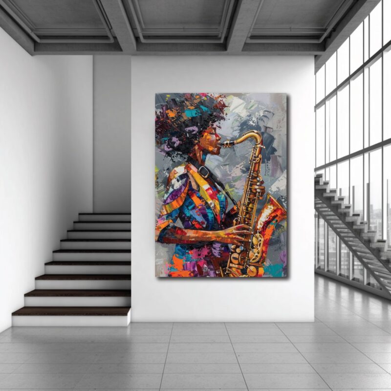 A lady feeling her music.