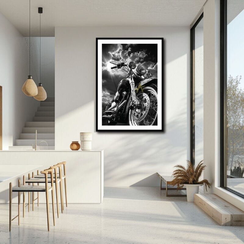 Black and white race bike.