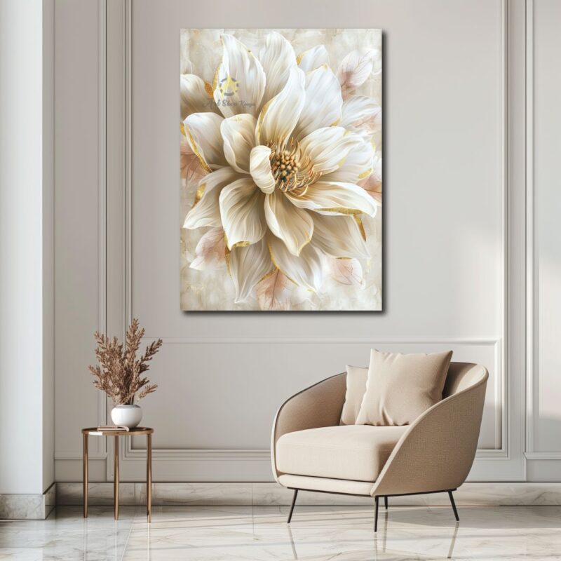 Cream single portrait bloom.