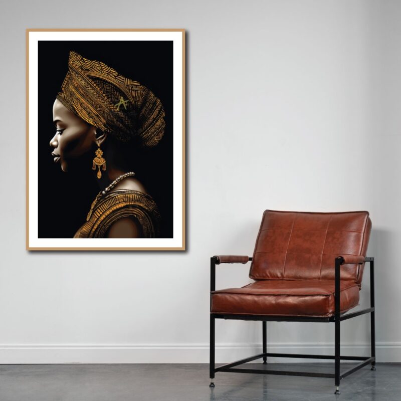 A canvas of an African lady.