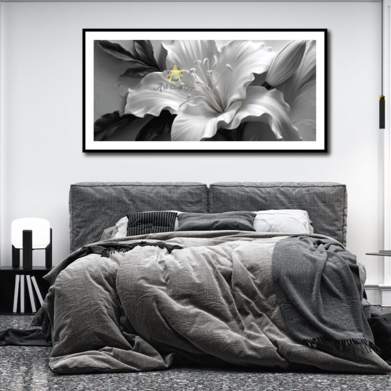 Black and white single flower.