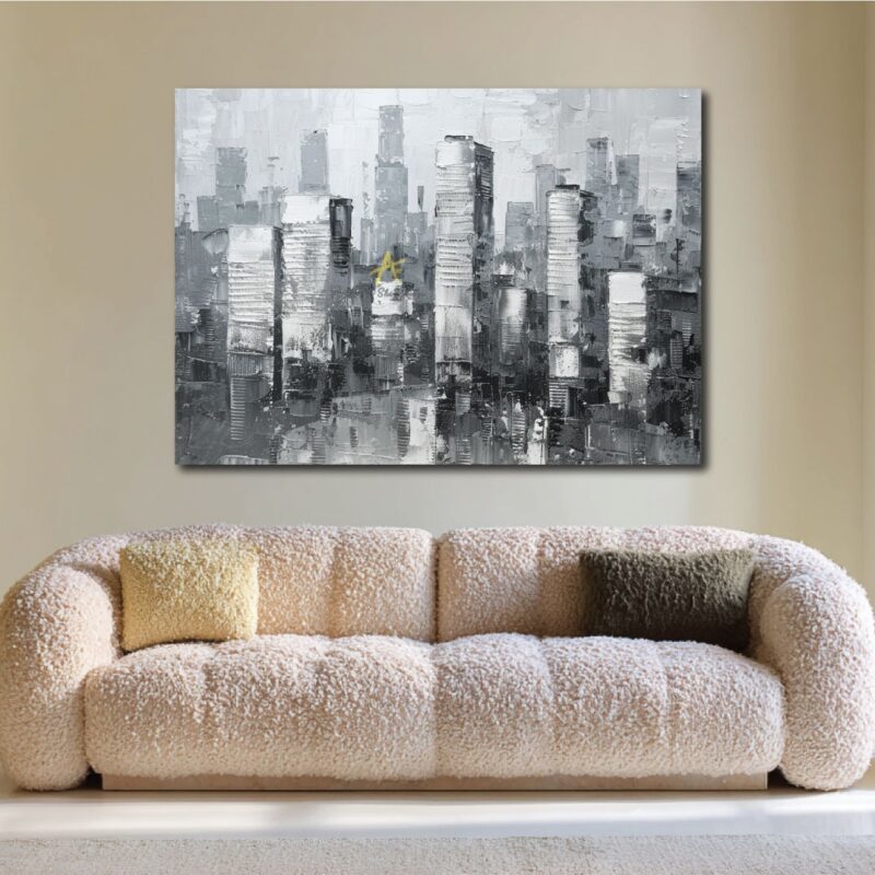 Grey scale city.