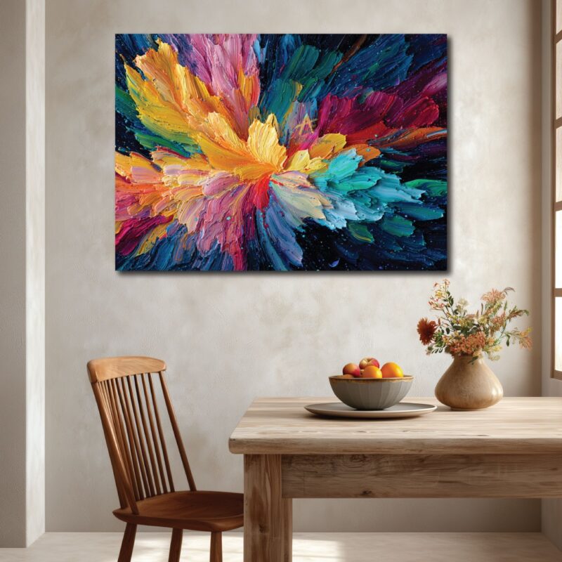 Rainbow splash abstract.