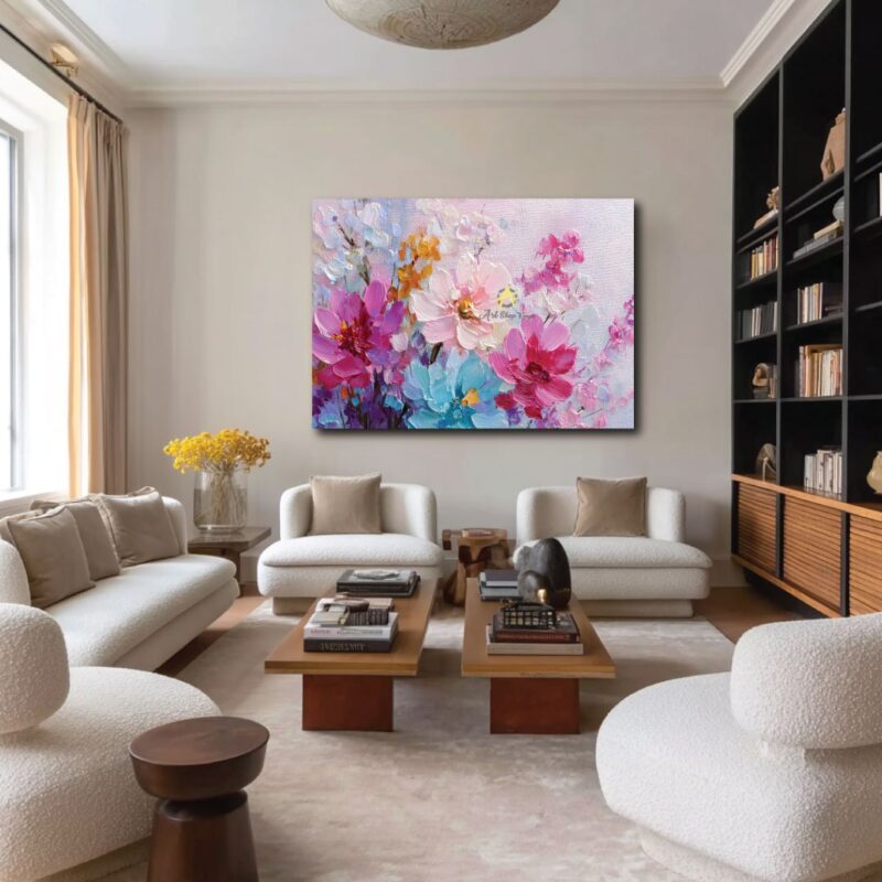Blooming beauties on canvas.
