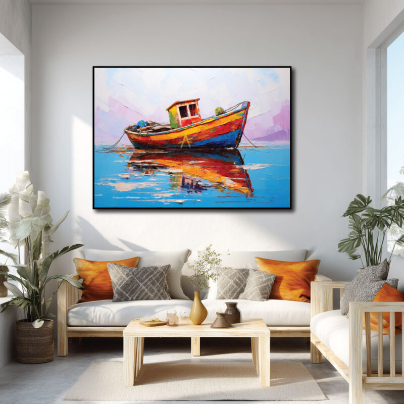 Boat art on canvas