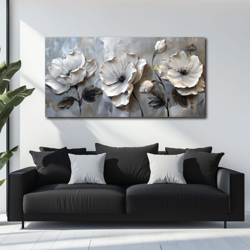 flower art on canvas