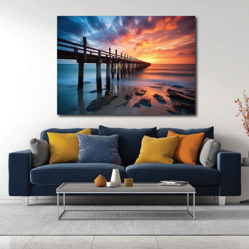 A cozy sunset view on canvas.