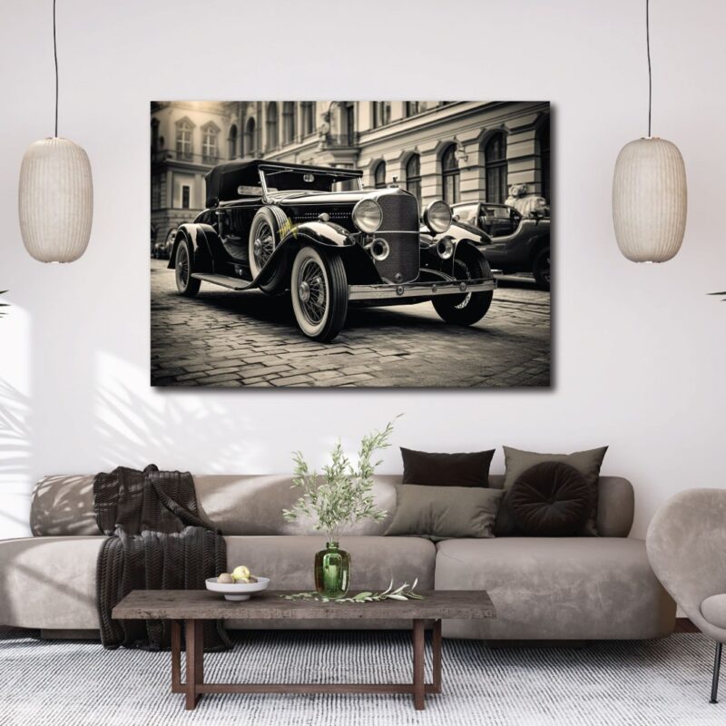 Vintage black car.