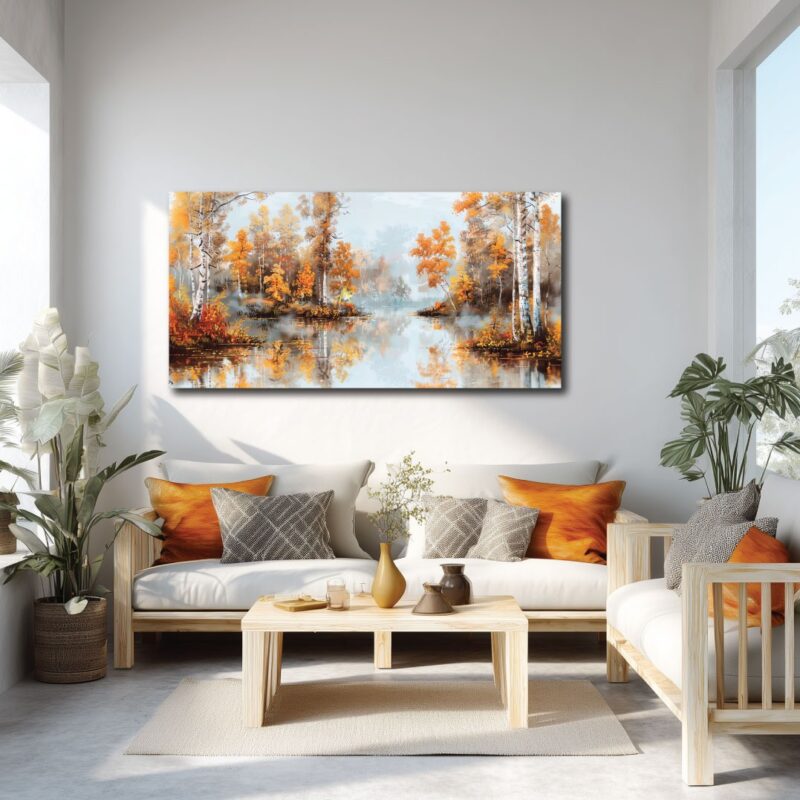 Autumn season on canvas.