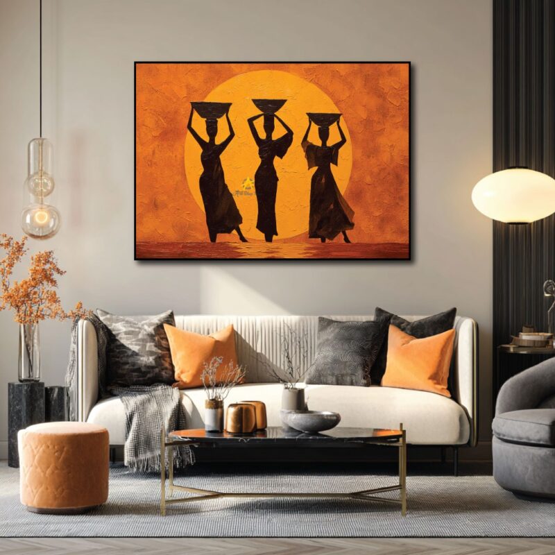 Orange African canvas print.