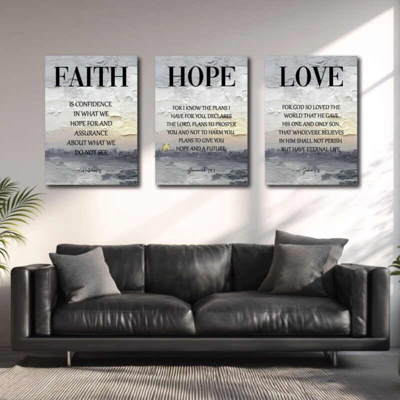 Faith, Hope, Love canvas art.