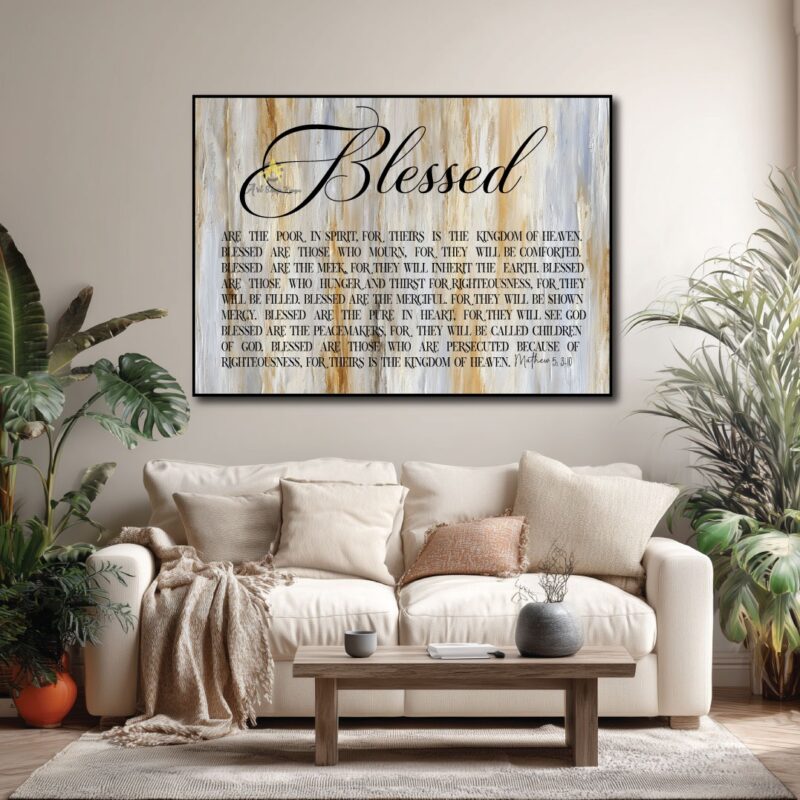 Mathew 5;3-10 canvas art.