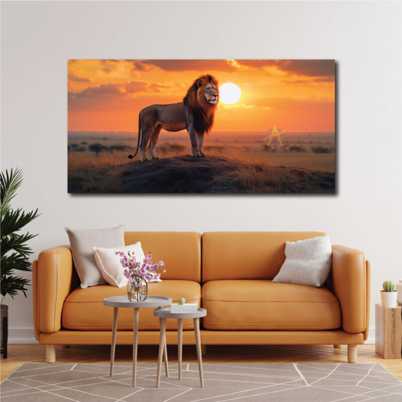 A lion on sundown.