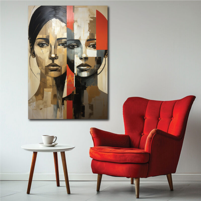 Two face abstract