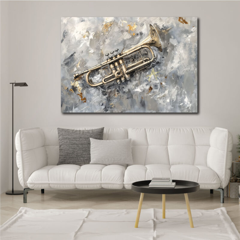 Trumpet canvas art.