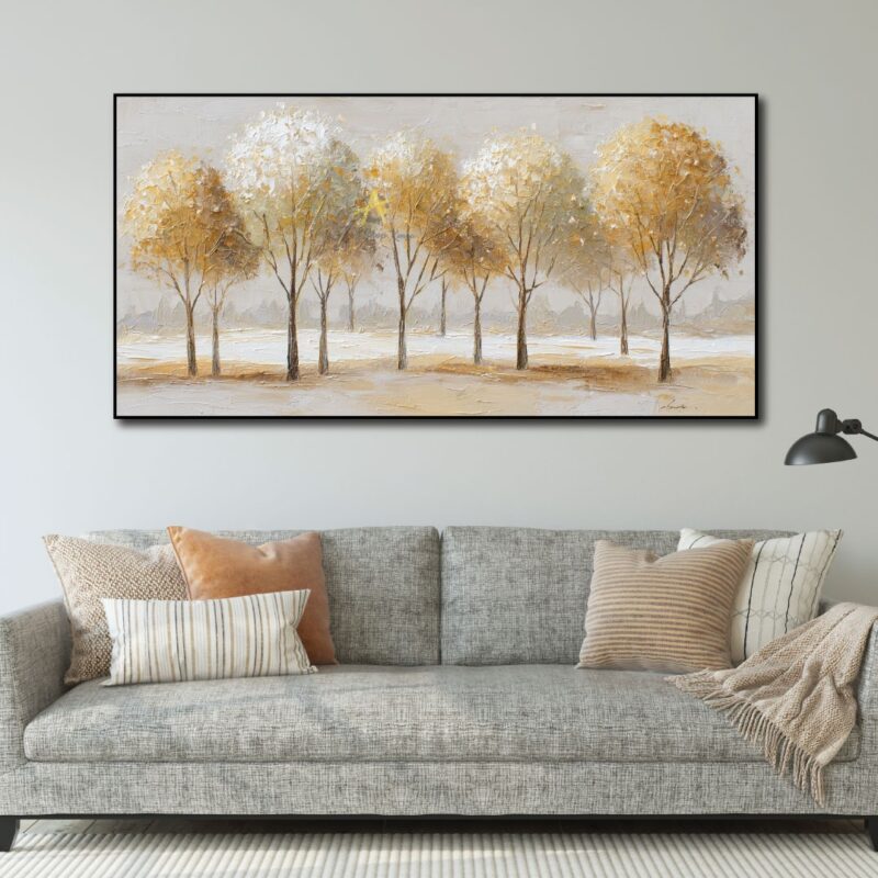 Golden trees canvas