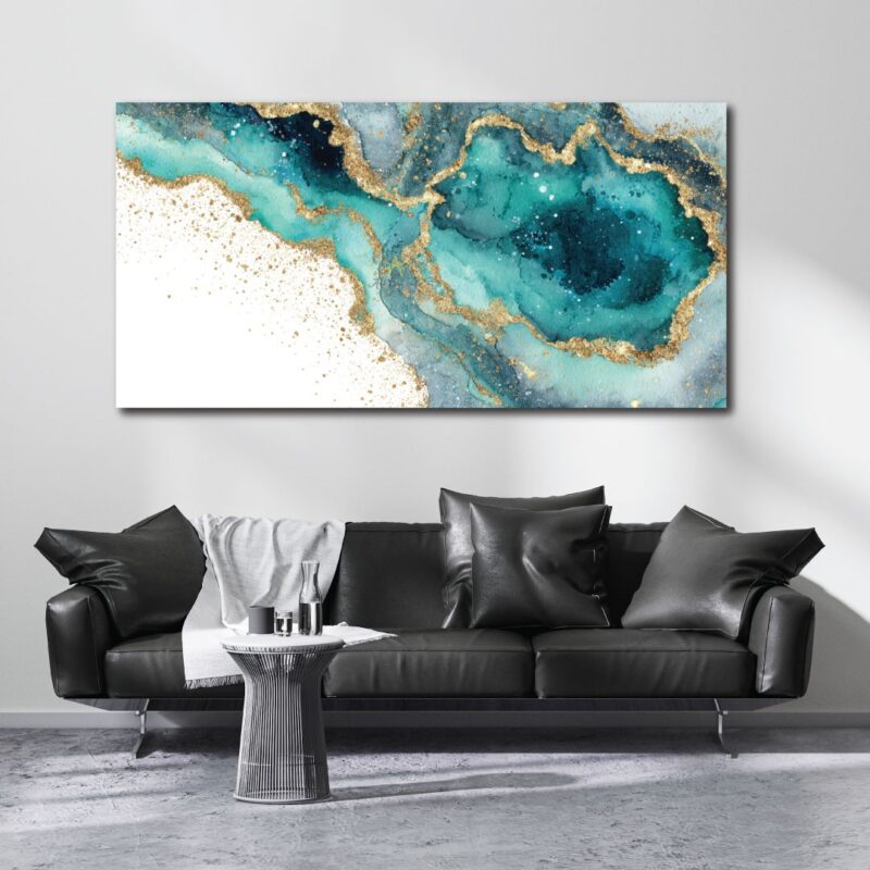 Blue and gold abstract.