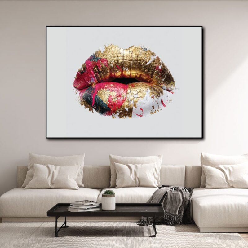 Cozy lips canvas arts.